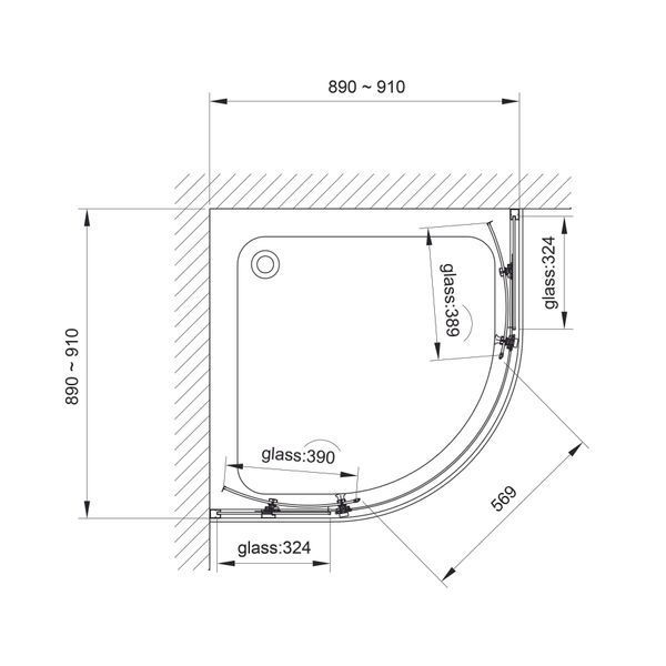 R90RCB Душова кабіна ROUND напівкругла чорна 900x900x1900 мм скло прозоре 1422652403 фото