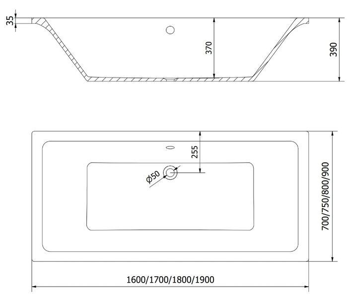 Ванна вбудована MEXEN CUBE 180x90 WHITE акрилова MEX-55051809000 фото