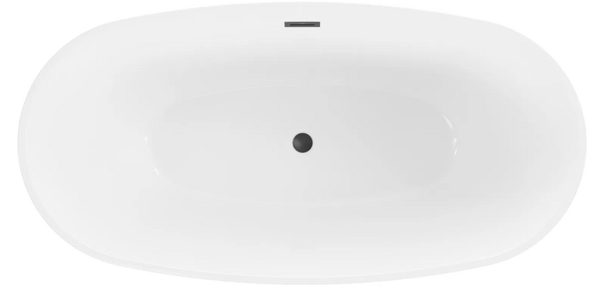 Окремостояча ванна Mexen Eris 170 x 80 см, біла, чорний перелив  MEX-53441708000-70 фото