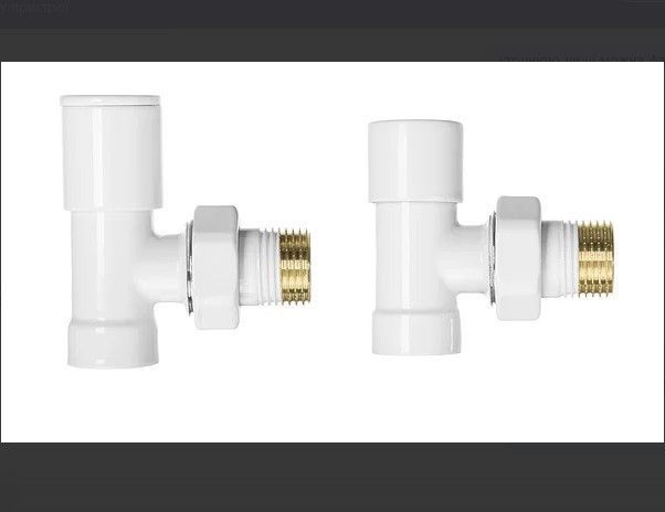 Комплект радіаторних кранів, кутовий, білий INVENA CZ-31-K15 78655 фото
