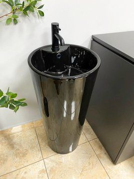 Умивальник (раковина) VBI BOLONIA BLACK GLOSSY підлоговий VBI-019018 фото