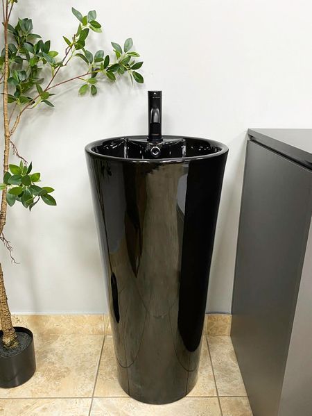 Умивальник (раковина) VBI BOLONIA BLACK GLOSSY підлоговий VBI-019018 фото