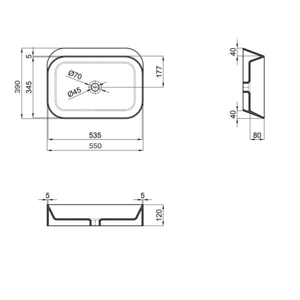 Раковина-чаша Qtap Scorpio 550х390х120 White QT14112243WN QT14112243WN фото