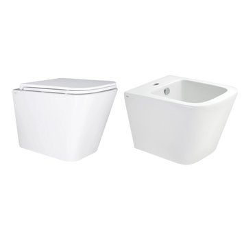 Комплект Qtap Tern 2 в 1: унітаз підвісний Ultra Quiet + біде підвісне QT1733052EUQW47437 фото