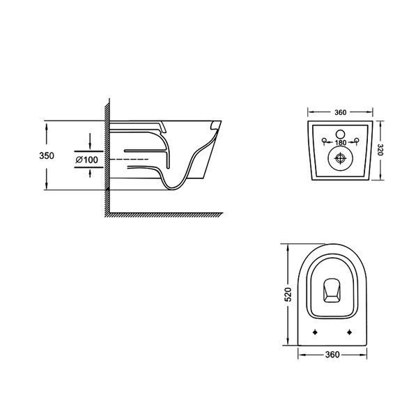 Унітаз підвісний Qtap Jay безобідковий з сідінням Soft-close QT07335175W QT07335175W фото