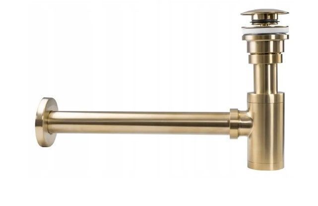 Сифон для раковини REA BRUSHED GOLD універсальний + CLICK-CLACK REA-A8586 фото