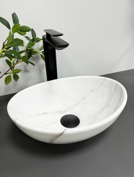 Умивальник (раковина) VBI PARMA S MARBLE NATURE GLOSSY накладний VBI-011002 фото