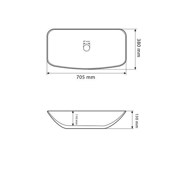 Умивальник (раковина) VBI SILVI 70 WHITE накладний VBI-015101 фото