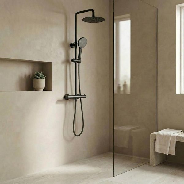 душова система для душу з термостатом Rea Lungo black (REA-P6733) REA-P6733 фото