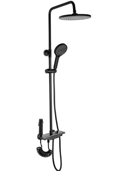 Душовий гарнітур REA SAVIO LED BLACK з термостатом REA-P8410 фото