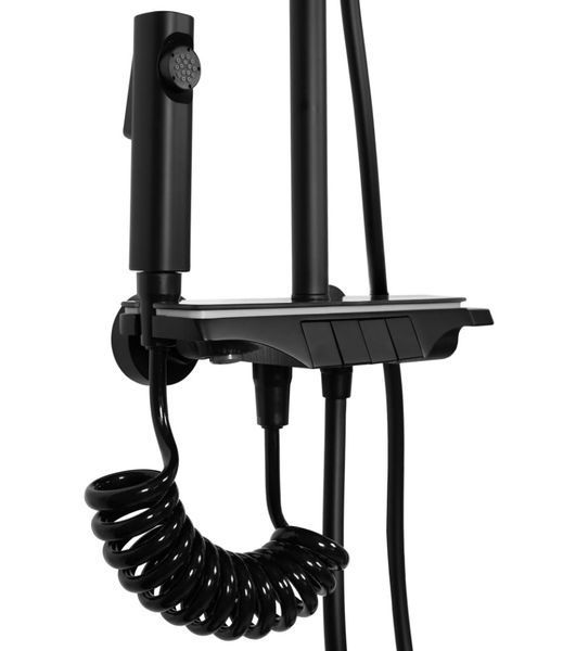 Душовий гарнітур REA SAVIO LED BLACK з термостатом REA-P8410 фото