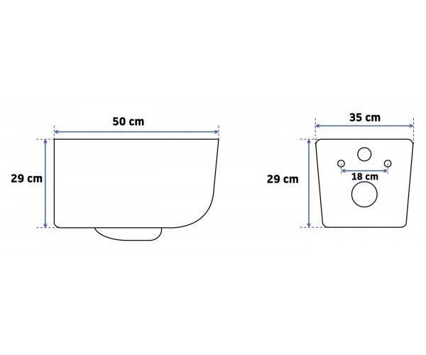 унітаз Rea Матео Rimless + інсталяція Grohe Rapid SL, клавіша (REA-C1258 + 38772001) REA-C1258 + 38772001 фото