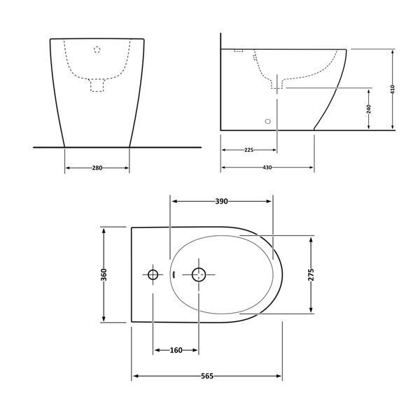 Біде підлогове Qtap Robin 560x355x410 White QT13441381W QT13441381W фото