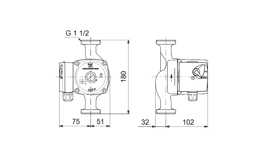 GRUNDFOS UPS25-40 180 циркуляційний насос 11150 фото