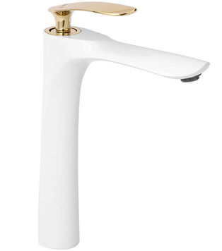 Змішувач для раковини (умивальника) REA ORBIT WHITE GOLD високий REA-B2053 фото
