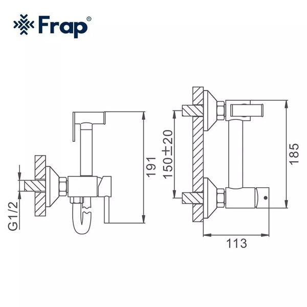 Гігієнічний душ Frap F7503-6, чорний F7503-6 фото
