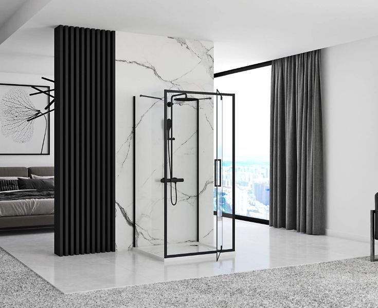 Душова кабіна REA RAPID SWING 70х80 BLACK REA-KPL-009946 фото