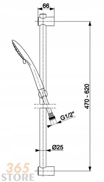 MOZA CHROM Душова стійка ARMATURA (841-365-00) 841-365-00 фото