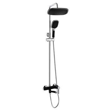 Душова система універсальна Qtap Grand на три споживачі (з виливом) QTGRABCR1004 Chrome/Black QTVOT65T105OGC фото