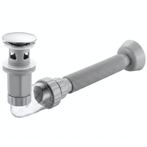 сифон для умивальника з донним клапаном Rea click-clack chrome (REA-A9490) REA-A9490 фото