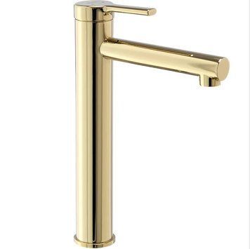 Змішувач для раковини (умивальника) REA PIXEL GOLD золотий високий REA-B6215 фото