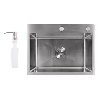 Мийка для кухні інтегрована Lidz Handmade H5843 Brushed Steel 3,0/1,0 мм LDH5843BRU49442 LDH5843BRU49442 фото