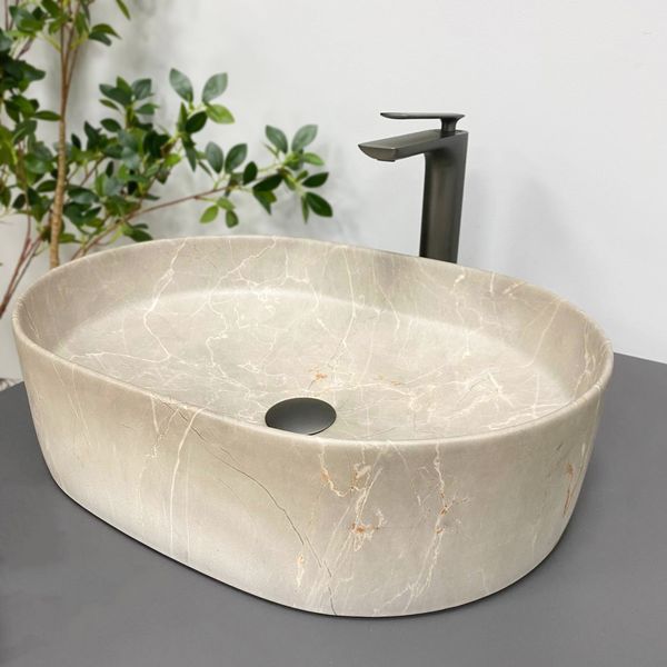 Умивальник (раковина) VBI VERONA 50 BEIGE STONE MATT накладний VBI-011325 фото