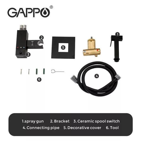 Гігієнічний душ GAPPO G7207-60 із термостатом, чорний G7207-60 фото