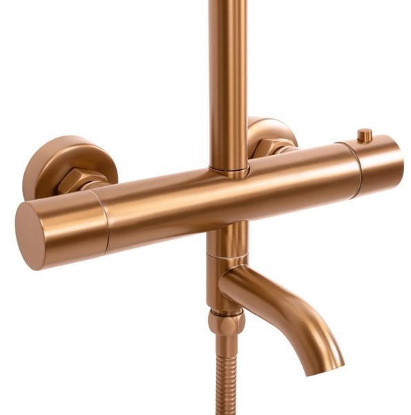 Душовий гарнітур REA LUNGO BRUSHED COPPER з термостатом та виливом REA-P8807 фото