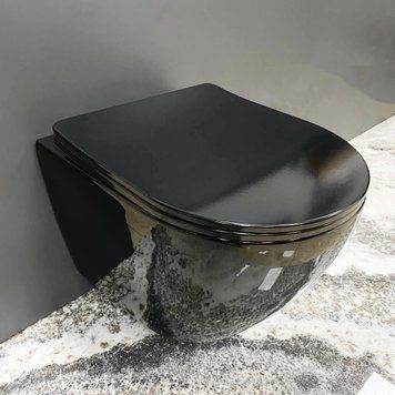 Підвісний унітаз VBI VULCANO BLACK GLOSSY VBI-020414 фото