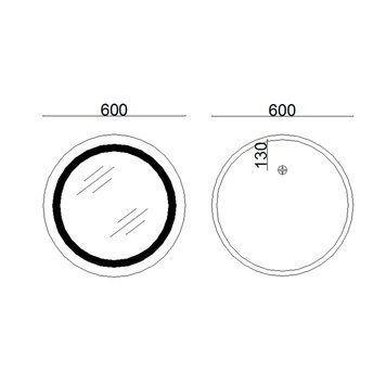 Дзеркало Lidz Aria R600 з LED-підсвічуванням Touch, з антизапотіванням, з димером, рег. яскравості LD78LR600 LD78LR600 фото
