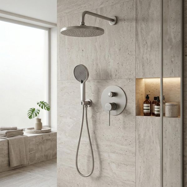 душова система прихованого монтажу Rea Lungo Stripe brushed nickel (REA-P9493) REA-P9493 фото