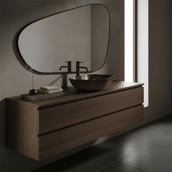 умивальник Rea Pearl Ombre 50,5x38 матовий, бежевий, коричневий (REA-U0629) REA-U0629 фото
