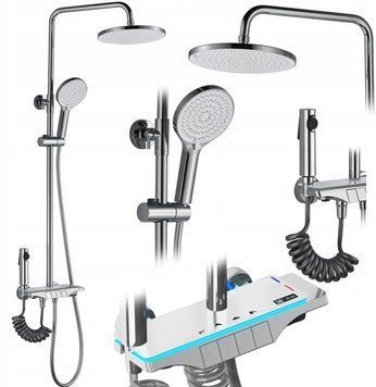 Душовий гарнітур REA SAVIO LED CHROME з термостатом REA-P8544 фото