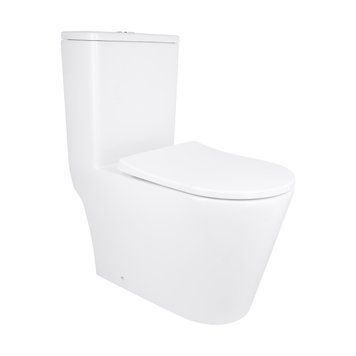Унітаз-моноблок підлоговий Qtap Swan Ultra Quiet безобідковий з сидінням Soft-close WHITE QT16226080AW QT16226080AW фото