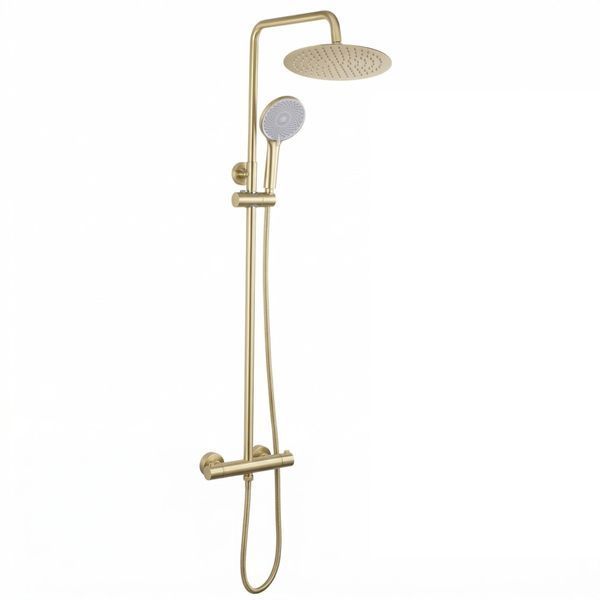 душова система для душу з термостатом Rea Lungo brushed gold (REA-P6730) REA-P6730 фото