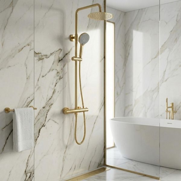 душова система для душу з термостатом Rea Lungo gold (REA-P6732) REA-P6732 фото
