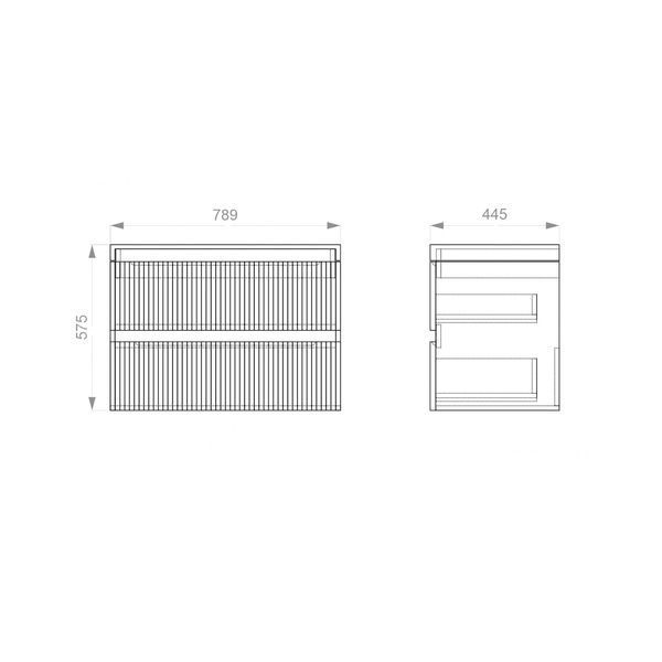 Тумба консольна LINE 800 (білий матовий) з умивальником 2141160109 фото