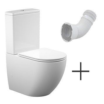 ROUND комплект : унітаз підлоговий з сидінням Soft-close + бачок + гнучка підводка RN-0665-RC-C+RN-0665-RC-T+KP-6001 фото