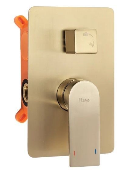Душова система REA VERSO BRUSHED GOLD + BOX прихованого монтажу REA-P9150 фото