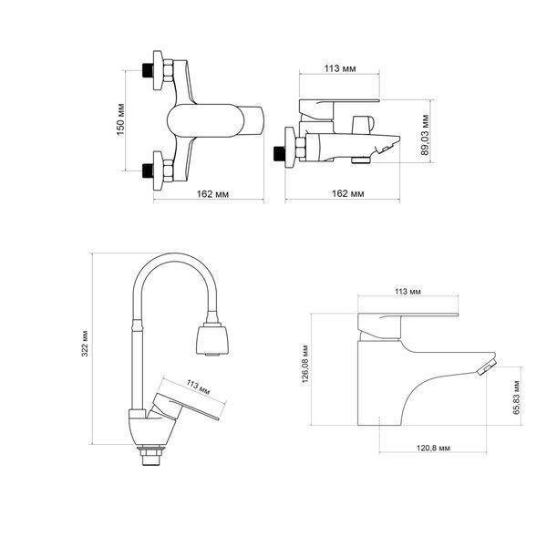 Набір змішувачів Lidz Tani (001F1+0061+008F4) LDTAN001F1CRM4495745885 фото