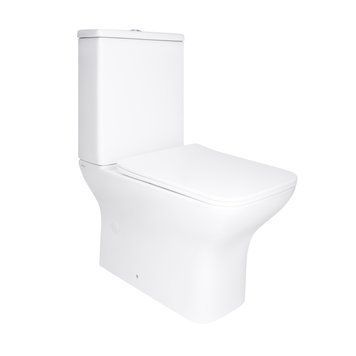 Унітаз підлоговий Qtap Aries Rimless безобідковий з сидінням Soft-close WHITE QT03228302W QT03228302W фото