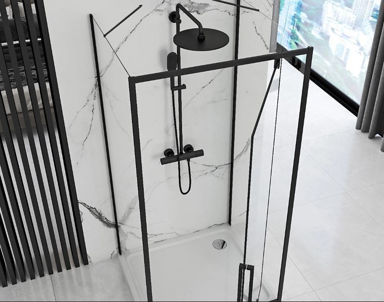 Душова кабіна REA RAPID SWING 120х90 BLACK пристінна REA-KPL-009962 фото