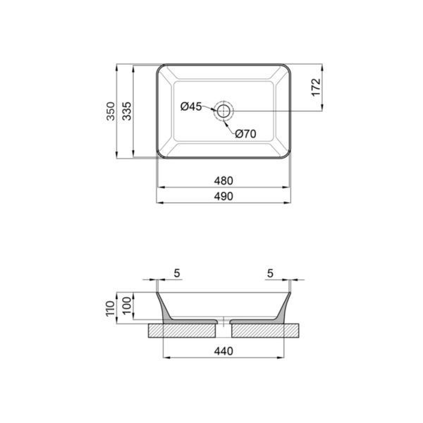 Раковина-чаша Qtap Virgo 490х350х110 White QT18112261WN QT18112261WN фото