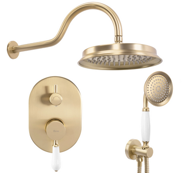 Душова система REA SERRA BRUSHED GOLD + BOX прихованого монтажу REA-B1149 фото