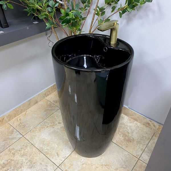 Умивальник (раковина) VBI AGRIENTO BLACK GLOSSY підлоговий VBI-019005 фото