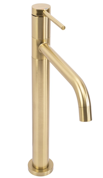 Змішувач для раковини (умивальника) REA LUGANO SLIM BRUSHED GOLD високий * REA-B4420 фото
