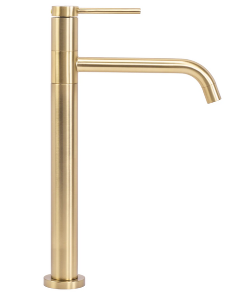 Змішувач для раковини (умивальника) REA LUGANO SLIM BRUSHED GOLD високий * REA-B4420 фото