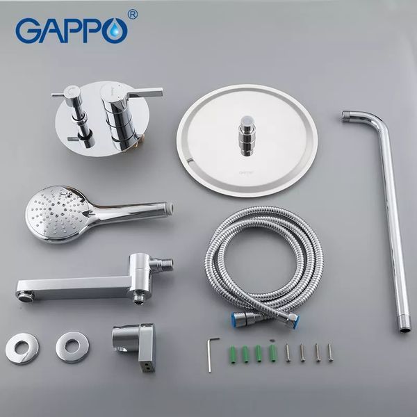 Вбудована душова система GAPPO G7104, вилив - перемикач на лійку, 3-функції, хром G7104 фото