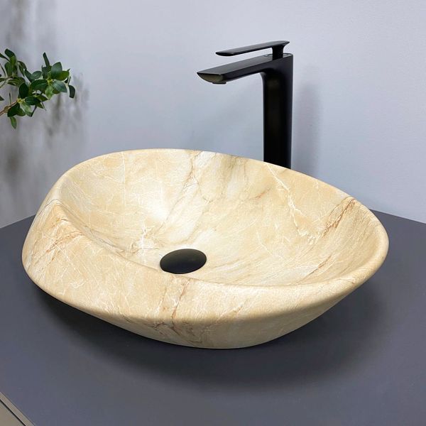 Умивальник (раковина) VBI ROTELLO BEIGE ONYX MATT накладний VBI-017103 фото